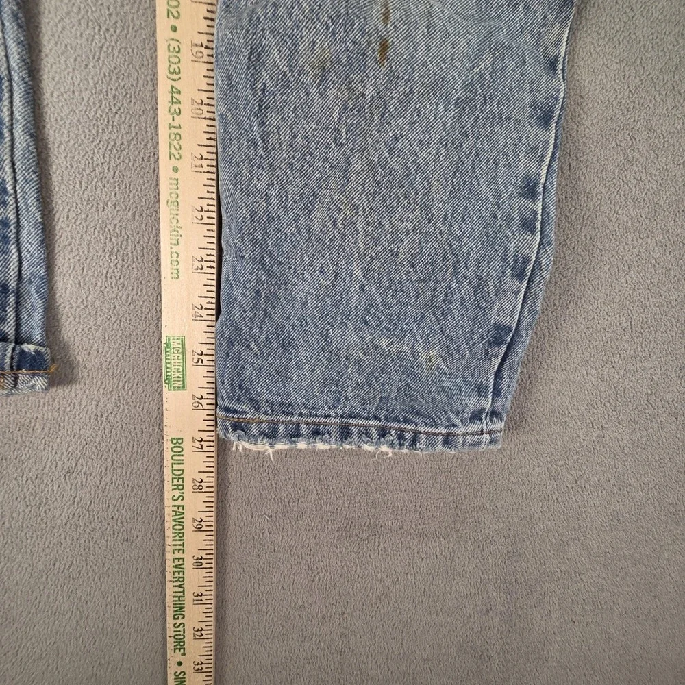 Levis 501 CT Jeans Womens Light Wash Tapered Patched Distressed Fits 27x27 - Picture 4 of 16